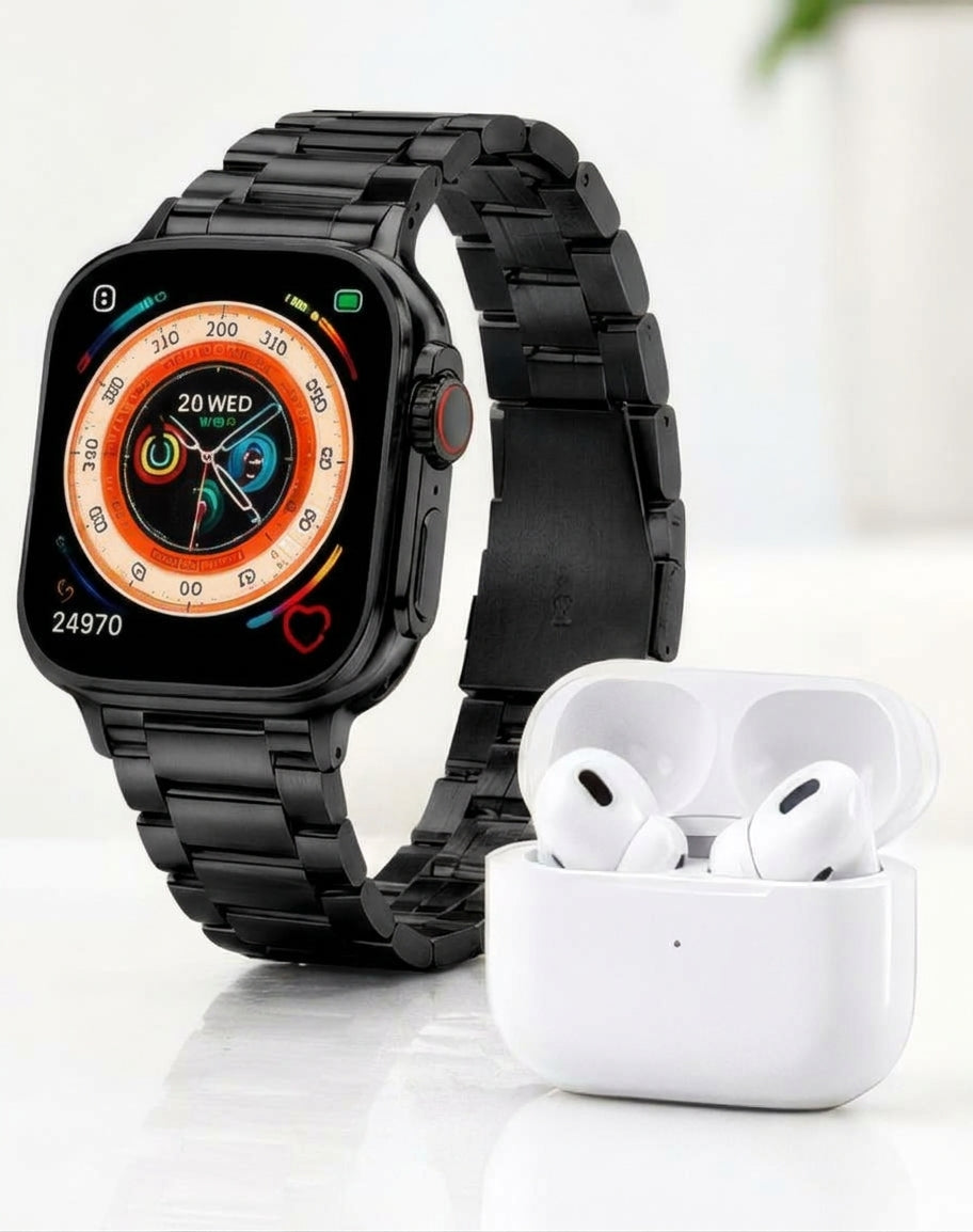 10 in 1 Big size ultra smart watch with  Airpods pro 2