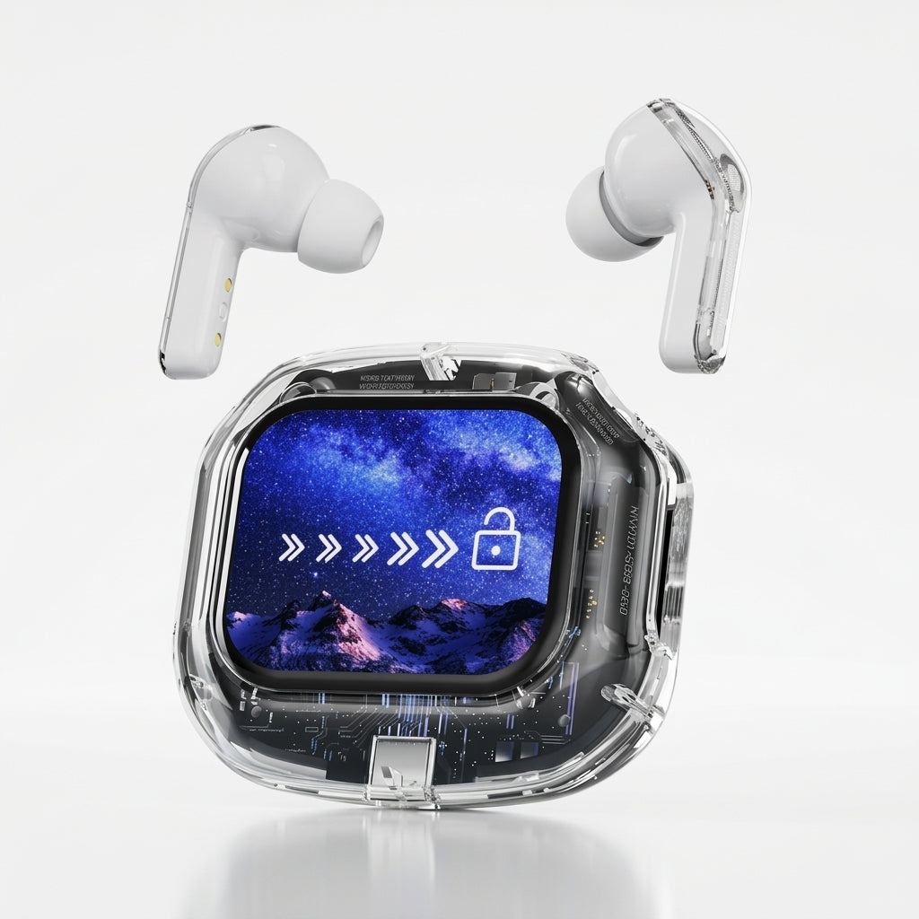 Air Max LCD Display Transparent Earbuds