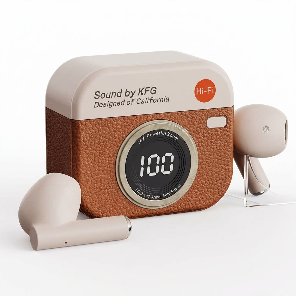 X73 Retro Camera Design TWS Wireless Earbuds