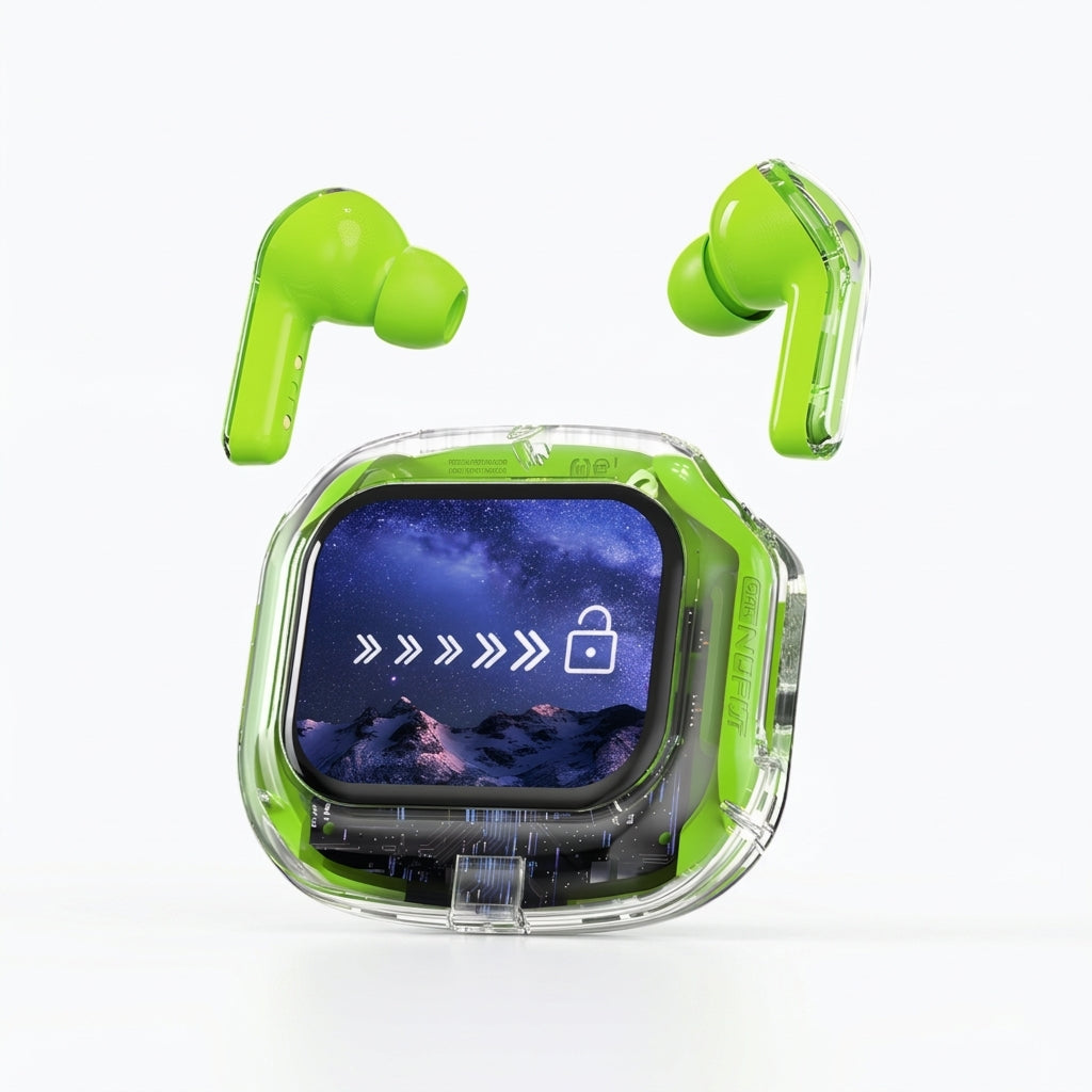 Air Max LCD Display Transparent Earbuds